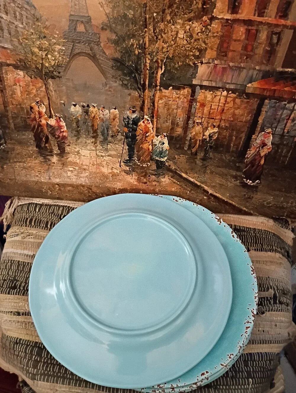 Tommy Bahama -5 Handcrafted Turquoise Ceramic Decorative Plate - Home Art Accent - Picture 2 of 6